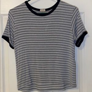 Brandy Melville John Galt Loose Striped Ringer Tee